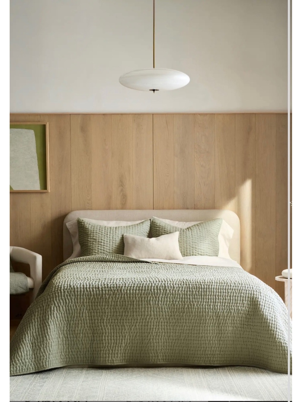 Quince linen cotton stitch quilt king/cal king olive